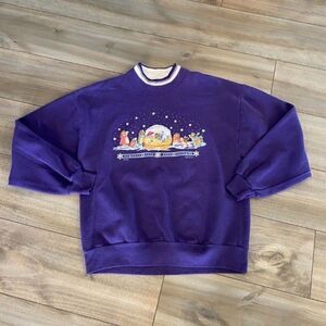 Vintage Snowglobe Purple Athletic Graphic Crewneck Women XL‎